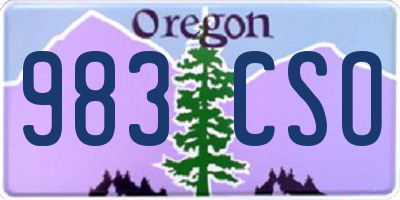 OR license plate 983CSO