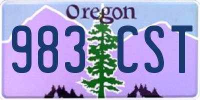 OR license plate 983CST
