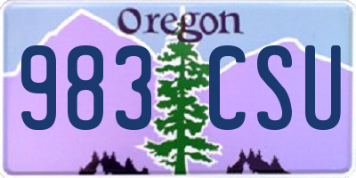 OR license plate 983CSU