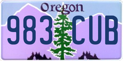 OR license plate 983CUB