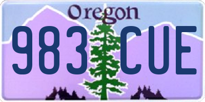 OR license plate 983CUE