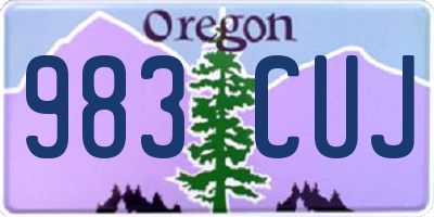 OR license plate 983CUJ