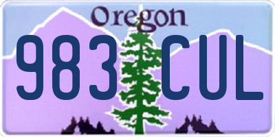 OR license plate 983CUL