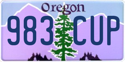 OR license plate 983CUP