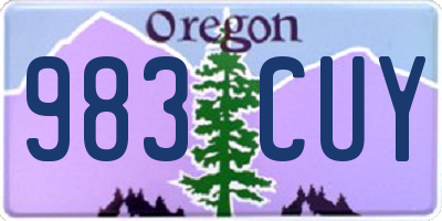 OR license plate 983CUY