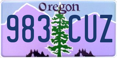 OR license plate 983CUZ