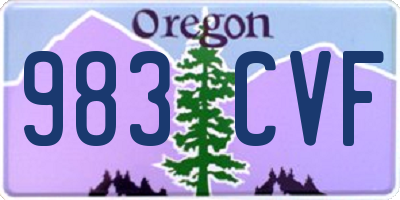 OR license plate 983CVF