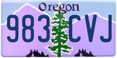OR license plate 983CVJ
