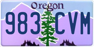 OR license plate 983CVM
