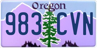 OR license plate 983CVN