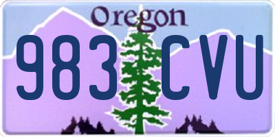 OR license plate 983CVU