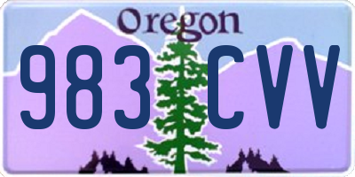 OR license plate 983CVV