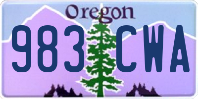 OR license plate 983CWA