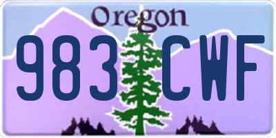 OR license plate 983CWF