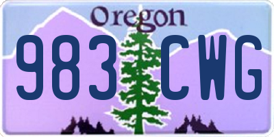 OR license plate 983CWG