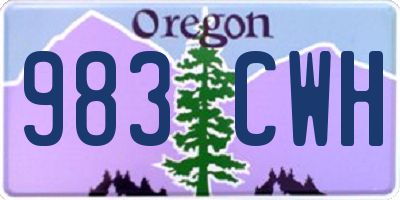 OR license plate 983CWH
