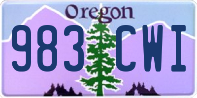 OR license plate 983CWI