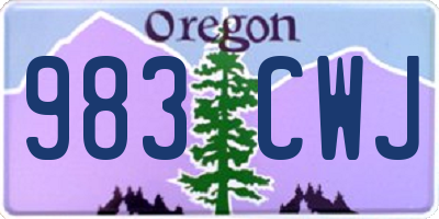 OR license plate 983CWJ