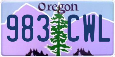 OR license plate 983CWL