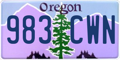OR license plate 983CWN