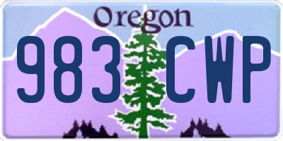 OR license plate 983CWP