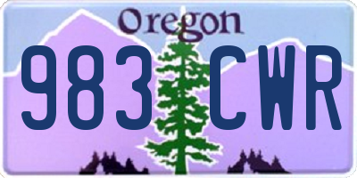 OR license plate 983CWR