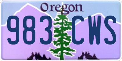 OR license plate 983CWS