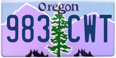OR license plate 983CWT