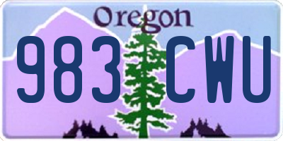 OR license plate 983CWU