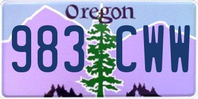 OR license plate 983CWW