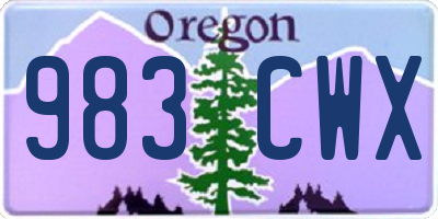 OR license plate 983CWX