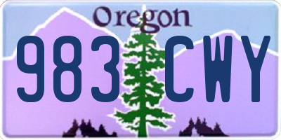 OR license plate 983CWY