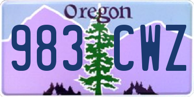 OR license plate 983CWZ