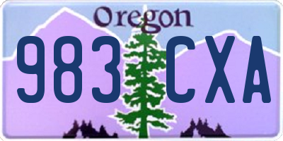 OR license plate 983CXA