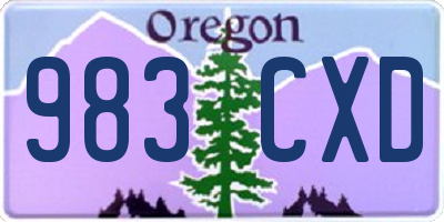 OR license plate 983CXD