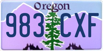 OR license plate 983CXF