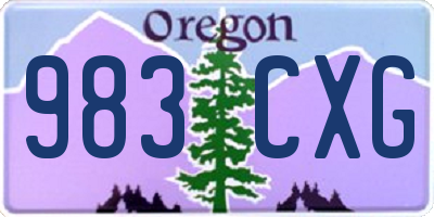 OR license plate 983CXG