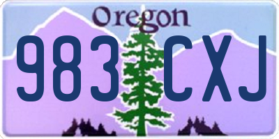 OR license plate 983CXJ