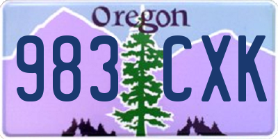 OR license plate 983CXK
