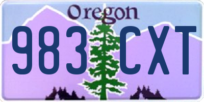 OR license plate 983CXT