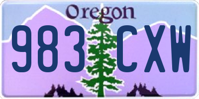 OR license plate 983CXW