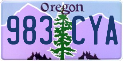 OR license plate 983CYA