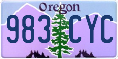 OR license plate 983CYC