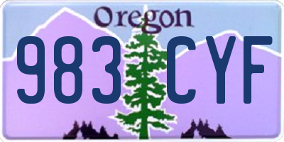 OR license plate 983CYF