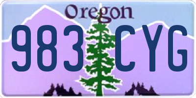 OR license plate 983CYG