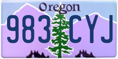 OR license plate 983CYJ