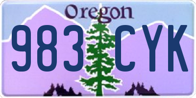 OR license plate 983CYK