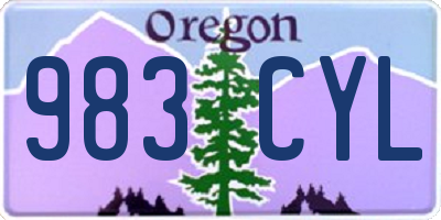 OR license plate 983CYL