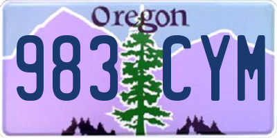 OR license plate 983CYM