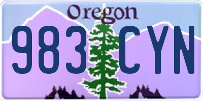 OR license plate 983CYN